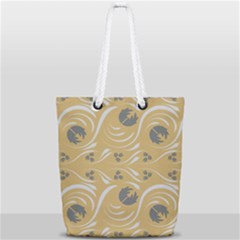Folk Flowers Print Floral Pattern Ethnic Art Full Print Rope Handle Tote (small) by Eskimos
