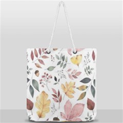 Flowers Pattern Full Print Rope Handle Tote (large) by Sparkle