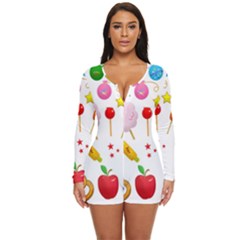 Summer-fair-food-goldfish Copy Copy Long Sleeve Boyleg Swimsuit by Nexatart