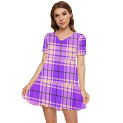 Pink Tartan 6 Tiered Short Sleeve Babydoll Dress by tartantotartanspink