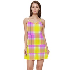 Pink Tartan-8 Short Frill Dress by tartantotartanspink