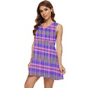 Tartan Purple Tiered Sleeveless Mini Dress View3