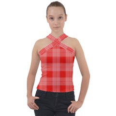 193 B Cross Neck Velour Top by tartantotartansallreddesigns