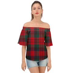 Macduff Modern Tartan Off Shoulder Short Sleeve Top by tartantotartansallreddesigns