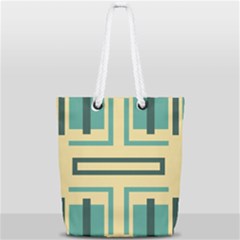 Abstract Pattern Geometric Backgrounds   Full Print Rope Handle Tote (small) by Eskimos