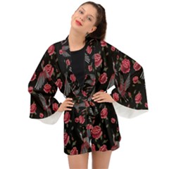 Cranes N Roses Long Sleeve Kimono by HWDesign