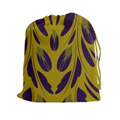 Folk Flowers Print Floral Pattern Ethnic Art Drawstring Pouch (2xl) by Eskimos