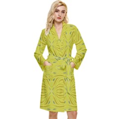 Folk Flowers Print Floral Pattern Ethnic Art Long Sleeve Velour Robe by Eskimos