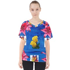 Backgrounderaser 20220425 173842383 V-neck Dolman Drape Top by marthatravis1968