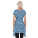 Cartoon Sketchy Helicopter Drawing Motif Pattern Short Sleeve Side Drop Tunic View2
