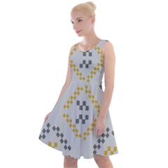 Abstract Pattern Geometric Backgrounds   Knee Length Skater Dress by Eskimos