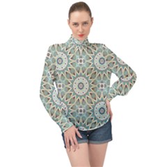 Mandala  High Neck Long Sleeve Chiffon Top by zappwaits