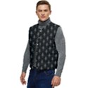 Sketchy Style Funny Skeletons Motif Drawing Men s Short Button Up Puffer Vest	 View3
