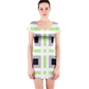 Agender Flag Plaid Short Sleeve Bodycon Dress View1