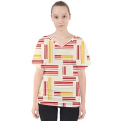 Abstract Pattern Geometric Backgrounds   V-neck Dolman Drape Top by Eskimos
