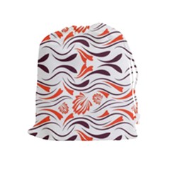 Folk Flowers Print Floral Pattern Ethnic Art Drawstring Pouch (xl) by Eskimos