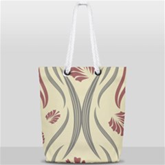 Folk Flowers Print Floral Pattern Ethnic Art Full Print Rope Handle Tote (small) by Eskimos