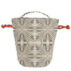 Folk Flowers Print Floral Pattern Ethnic Art Drawstring Bucket Bag by Eskimos