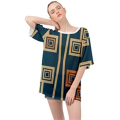 Abstract Pattern Geometric Backgrounds   Oversized Chiffon Top by Eskimos