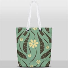 Folk Flowers Print Floral Pattern Ethnic Art Full Print Rope Handle Tote (small) by Eskimos