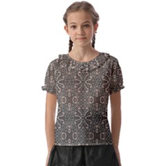 Old Style Decorative Seamless Pattern Kids  Frill Chiffon Blouse by dflcprintsclothing