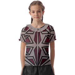 Abstract Pattern Geometric Backgrounds Kids  Frill Chiffon Blouse by Eskimos