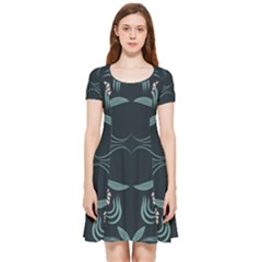 Folk Flowers Floral Art Print Flowers Abstract Art  Inside Out Cap Sleeve Dress by Eskimos