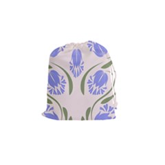 Folk Flowers Print Floral Pattern Ethnic Art Drawstring Pouch (small) by Eskimos