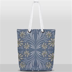 Folk Flowers Print Floral Pattern Ethnic Art Full Print Rope Handle Tote (small) by Eskimos