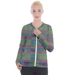 Paris Words Motif Colorful Pattern Casual Zip Up Jacket by dflcprintsclothing