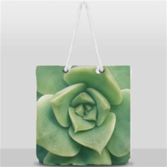 Echeveria Imbricata Closeup Photo Full Print Rope Handle Tote (large) by dflcprintsclothing