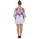 Abstract pattern geometric backgrounds  Tie Back Butterfly Sleeve Chiffon Top View2
