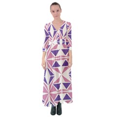 Abstract Pattern Geometric Backgrounds  Button Up Maxi Dress by Eskimos