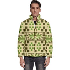 Abstract Pattern Geometric Backgrounds  Men s Puffer Bubble Jacket Coat by Eskimos
