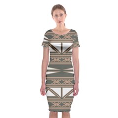 Abstract Pattern Geometric Backgrounds  Classic Short Sleeve Midi Dress by Eskimos