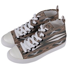 Abstract Pattern Geometric Backgrounds  Women s Mid-top Canvas Sneakers by Eskimos