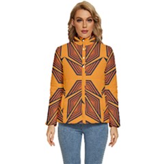Abstract Pattern Geometric Backgrounds  Women s Puffer Bubble Jacket Coat by Eskimos