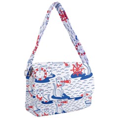Nautical Cats Seamless Pattern Courier Bag by Jancukart