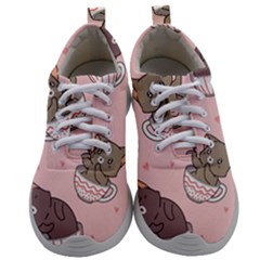 Seamless Pattern Adorable Cat Inside Cup Mens Athletic Shoes by Jancukart