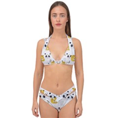 Seamless Pattern Cute Animals Double Strap Halter Bikini Set by Jancukart