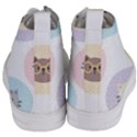 Cute Cat Seamless Pattern Background Women s Mid-Top Canvas Sneakers View4
