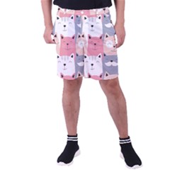 Cute Seamless Pattern With Cats Men s Pocket Shorts by Jancukart