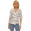 Scribble-pattern Lightweight Drawstring Hooded Top View1