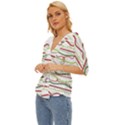 Scribble-pattern Lightweight Drawstring Hooded Top View2