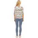 Scribble-pattern Lightweight Drawstring Hooded Top View4