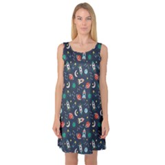 Cute-patterns- Sleeveless Satin Nightdress by Jancukart