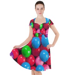 Bubble Gum Cap Sleeve Midi Dress by artworkshop