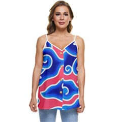 Batik Megamendung Casual Spaghetti Strap Chiffon Top by artworkshop