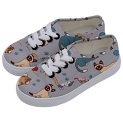 Cats Pattern Kids  Classic Low Top Sneakers by Jancukart