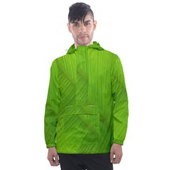 Banana Leaf Men s Front Pocket Pullover Windbreaker by artworkshop